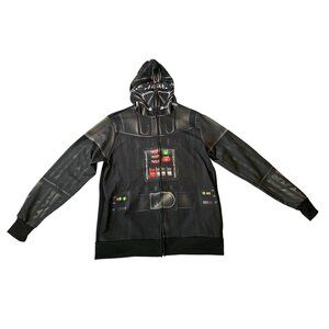 Star Wars Darth Vader Full-Zip Hoodie Jacket Masked Hood Black Mens Large